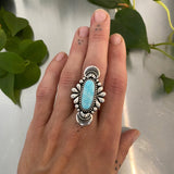 The Peacock Ring 2- Blue Ridge Turquoise and Sterling Silver- Finished to Size or as a Pendant