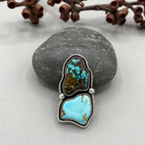 The Calder Ring- Cloud Mountain and Natural Royston Turquoise and Sterling Silver- Finished to Size or as a Pendant