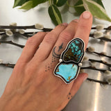 The Calder Ring- Cloud Mountain and Natural Royston Turquoise and Sterling Silver- Finished to Size or as a Pendant