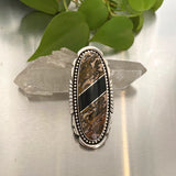 The Catwalk Ring- Leopard Skin Jasper/Obsidian and Sterling Silver- Finished to Size or as a Pendant