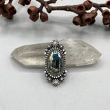 The Celestial Ring 1- Morenci II Turquoise and Sterling Silver- Finished to Size or as a Pendant