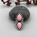 The Cherry Blossom Ring- Pink Conch Shell and Sterling Silver- Finished to Size or as a Pendant
