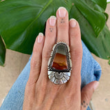 The XL Cosmic Portal Ring- Picture Jasper and Sterling Silver- Finished to Size or as a Pendant