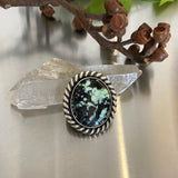The Cosmos Ring- Poseidon Variscite and Sterling Silver- Finished to Size or as a Pendant