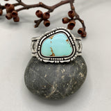 The Silhouette Cuff- Size XS/S- Natural Royston Turquoise and Stamped Sterling Silver Bracelet