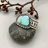 The Silhouette Cuff- Size XS/S- Natural Royston Turquoise and Stamped Sterling Silver Bracelet