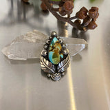 The Datura Ring- Bamboo Mountain Turquoise and Sterling Silver- Finished to Size or as a Pendant