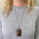 The Holy Mountain Necklace- Deschutes Jasper and Sterling Silver- 24" Sterling Chain Included