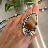 The XL Desert Dreamer Portal Ring- Picture Jasper and Sterling Silver- Finished to Size or as a Pendant