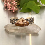 The Desert Dreamer Cuff- Size S/M- Red Falcon Jasper and Stamped Sterling Silver Bracelet