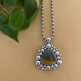 The Desert Supernova Necklace- Picture Jasper and Sterling Silver- 20" Sterling Bead Chain Included