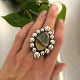 The Desert Nova Ring- Picture Jasper and Sterling Silver- Finished to Size or as a Pendant