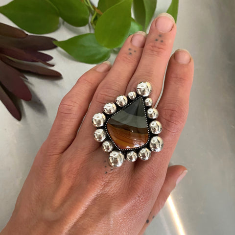 The Desert Dusk Nova Ring- Picture Jasper and Sterling Silver- Finished to Size or as a Pendant
