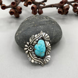 The Eden Ring- Natural Royston Turquoise and Sterling Silver- Finished to Size or as a Pendant