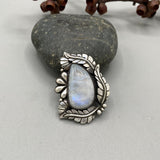 The Eden Ring- Rainbow Moonstone and Sterling Silver- Finished to Size or as a Pendant