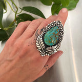 The Garland Ring- Kingman Turquoise and Sterling Silver- Finished to Size or as a Pendant