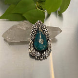 The Garland Ring- Morenci II Turquoise and Sterling Silver- Finished to Size or as a Pendant