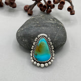 The Golden Hour Ring- Royston Turquoise and Sterling Silver- Finished to Size or as a Pendant