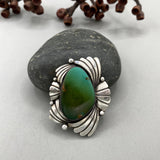 The Wave Ring #1- Natural Royston Turquoise and Sterling Silver- Finished to Size or as a Pendant