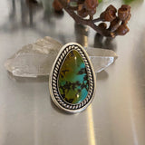 The Harvest Moon Ring- Bamboo Mountain Turquoise and Sterling Silver- Finished to Size or as a Pendant