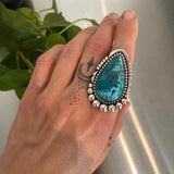 The High Tide Ring- Cloud Mountain Turquoise and Sterling Silver- Finished to Size or as a Pendant