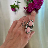 The Cherry Blossom Ring- Made to Order- Pink Conch Shell and Sterling Silver