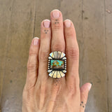 The Phoenix Ring #1- Natural Royston Ribbon Turquoise and Sterling Silver- Finished to Size or as a Pendant