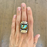 The Phoenix Ring #3- Natural Royston Turquoise and Sterling Silver- Finished to Size or as a Pendant