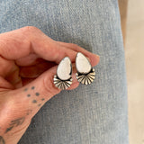 The Shield Earrings- White Buffalo and Sterling Silver