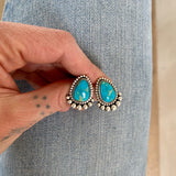 The Halo Earrings- Royston Turquoise and Sterling Silver