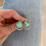 The Halo Earrings- Natural Broken Arrow Variscite and Sterling Silver