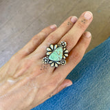 The Flora Ring 2- Natural Prince Variscite and Sterling Silver- Finished to Size or as a Pendant