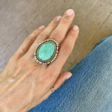 The Ether Ring - Natural Royston Turquoise and Sterling Silver- Finished to Size or as a Pendant