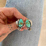 The Secret Garden Earrings- Kingman Turquoise and Sterling Silver