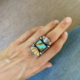 The Phoenix Ring #3- Natural Royston Turquoise and Sterling Silver- Finished to Size or as a Pendant