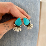 The Hummingbird Earrings- Natural Royston Turquoise and Sterling Silver
