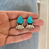 The Hummingbird Earrings- Natural Royston Turquoise and Sterling Silver