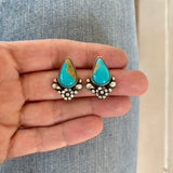 The Blossom Earrings- Natural Royston Turquoise and Sterling Silver