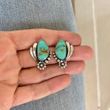 The Secret Garden Earrings- Kingman Turquoise and Sterling Silver