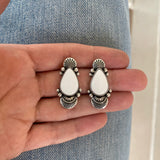 The Temple Earrings- White Buffalo and Sterling Silver