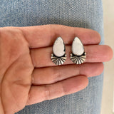 The Shield Earrings- White Buffalo and Sterling Silver