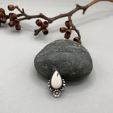 The White Buffalo Blossom Ring- Natural White Buffalo and Sterling Silver- Finished to Size or as a Pendant