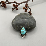 The Royston Blossom Ring- Natural Royston Turquoise and Sterling Silver- Finished to Size or as a Pendant