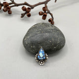The Golden Hills Blossom Ring- Natural Golden Hills Turquoise and Sterling Silver- Finished to Size or as a Pendant