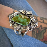 The Bouquet Cuff- Size M/L- Natural Royston Turquoise and Sterling Silver Bracelet