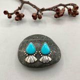 The Hummingbird Earrings- Natural Royston Turquoise and Sterling Silver