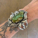 The Bouquet Cuff- Size M/L- Natural Royston Turquoise and Sterling Silver Bracelet