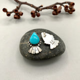 The Hummingbird Earrings- Natural Royston Turquoise and Sterling Silver