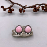 The Halo Earrings- Pink Conch Shell and Sterling Silver