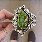 The Bouquet Cuff- Size M/L- Natural Royston Turquoise and Sterling Silver Bracelet
